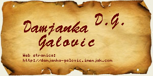 Damjanka Galović vizit kartica